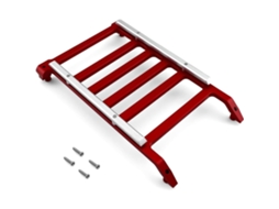 Bagageiro Teto Vermelho Modelos Carros Rc Simulação Bagageiro Teto Alumínio Peças Decoração Capô Veículos Axial Scx30 1/30 Off road Truck MDUG