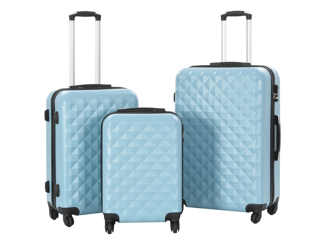 Conjunto de 3 Malas de Viagem VIDAXL ABS Azul (76x50x30cm)