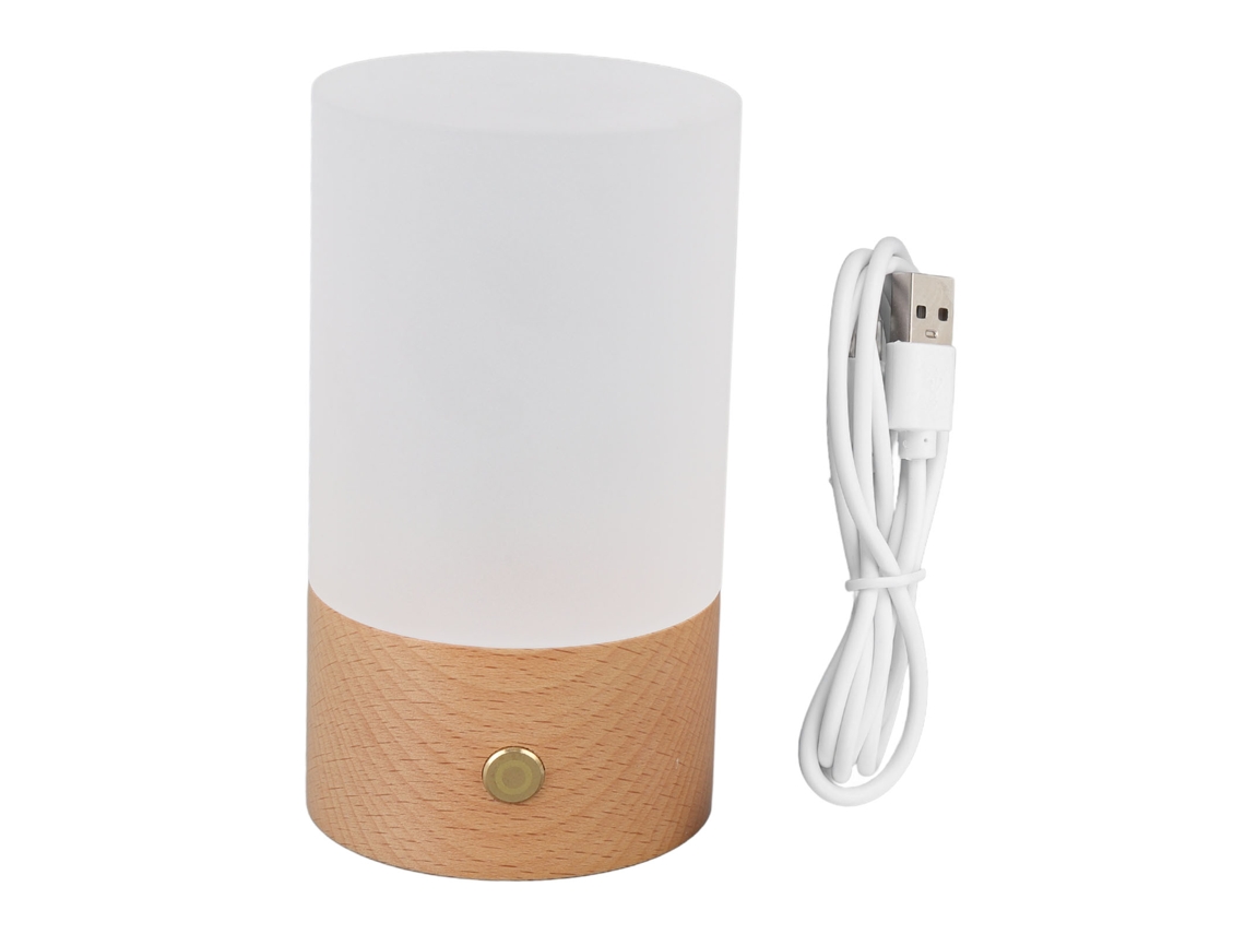 Rebe-lâmpada De Mesa Led De Madeira 3000k Luz Quente Com Toque E Regulável, Portátil Com Usb Para Dormitório, Cozinha E Camping