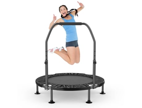 Trampolins redondos com 101,5 cm de diâmetro, apoio de braço ajustável e altura de 100 a 120 cm Homefitnesscode