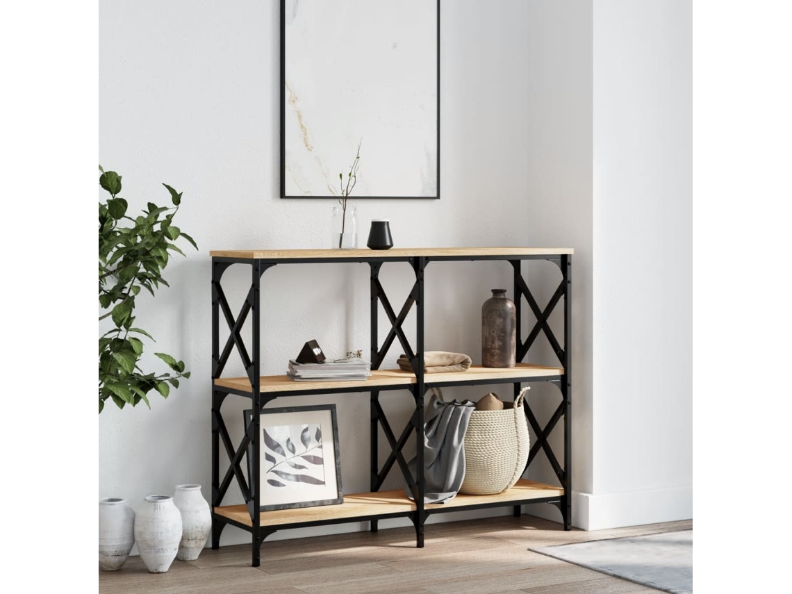 Vidaxl Mesa Consola 100x28x80,5cm Derivados De Madeira Carvalho Sonoma