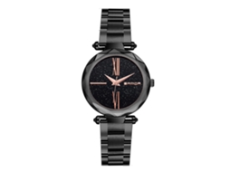 Relógio de Pulso Feminino Sanda de Quartzo com Pulseira de Aço Anti alergénico Preto