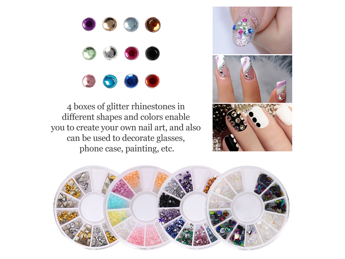 2026altiro-kit De Ferramentas De Arte De Unhas: Lápis De Pintura, Pincel, Puntinhas Duplas, Pedras Brilhantes, Polidor E Foil Dourado