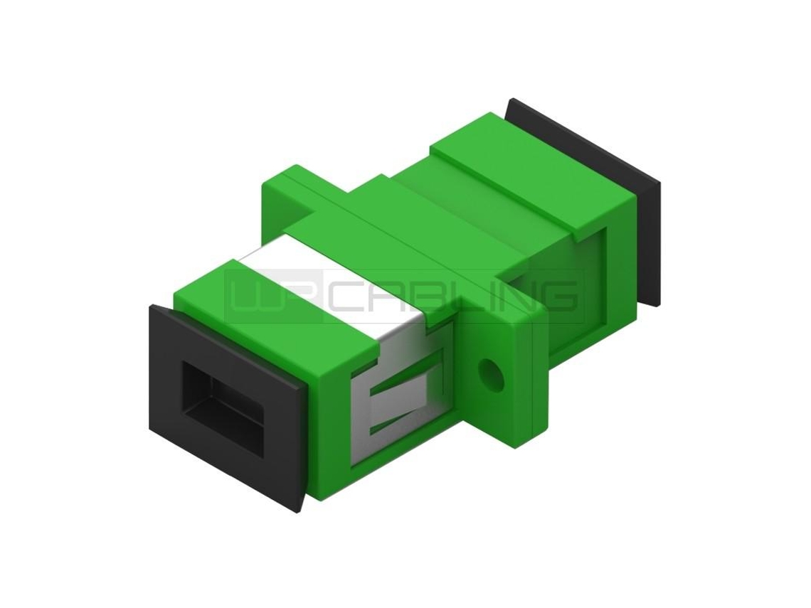 SC/APC-SC/APC OS2 Simplex Adapter, Singlemode, Plastic housing, green ...