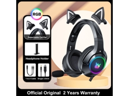 Onikuma K9 Pink Cat Ear Auscultadores com Rgb Led Light Flexível Mic Gaming Headset 7.1 Surround Computer Earphones para Pc Gamer