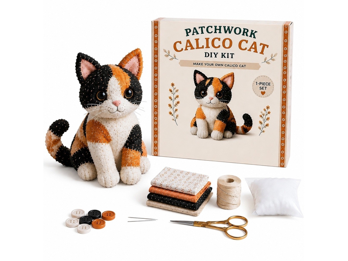 Kit De Costura E Patchwork (gato Tigrado - Modelo 103)