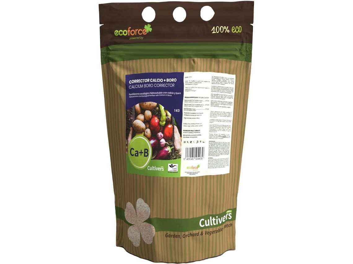 CULTIVERS Cálcio e Adubo Boro, 1 Kg 100% Adubo Ecológico Solúve. com Registo Ecológico. Melhorar a Firmeza, a Coalhada dos Frutos