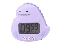 Temporizador Niño Dinosaurio Cute Con Pantalla Lcd Grande Alarma Fuerte Temporizador Digital Cocina Magnético Morado