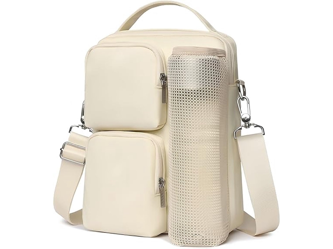 Bolsa de Ombro Grande AQUAFORGE com porta garrafa, masculina e feminina