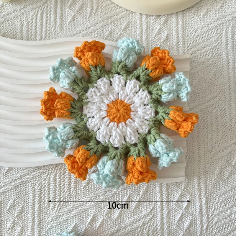 Porta-copos De Crochê Em Formato De Mini Rosas, Ideais Para Jogos Americanos De Cozinha Ou Como Porta-copos Para Uso Doméstico.