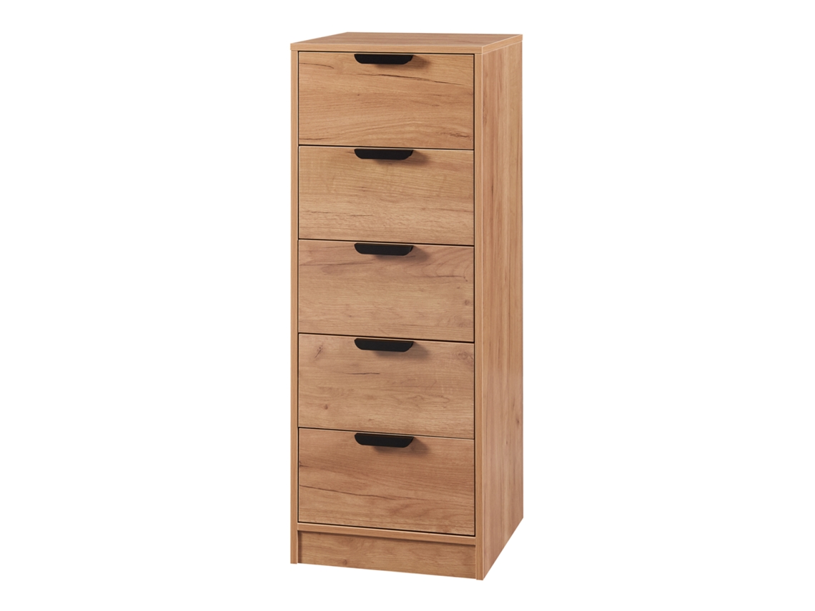 Aparador Varkaus com 5 Gavetas Mdf 108X40X40 Cm Carvalho [EN.CASA].