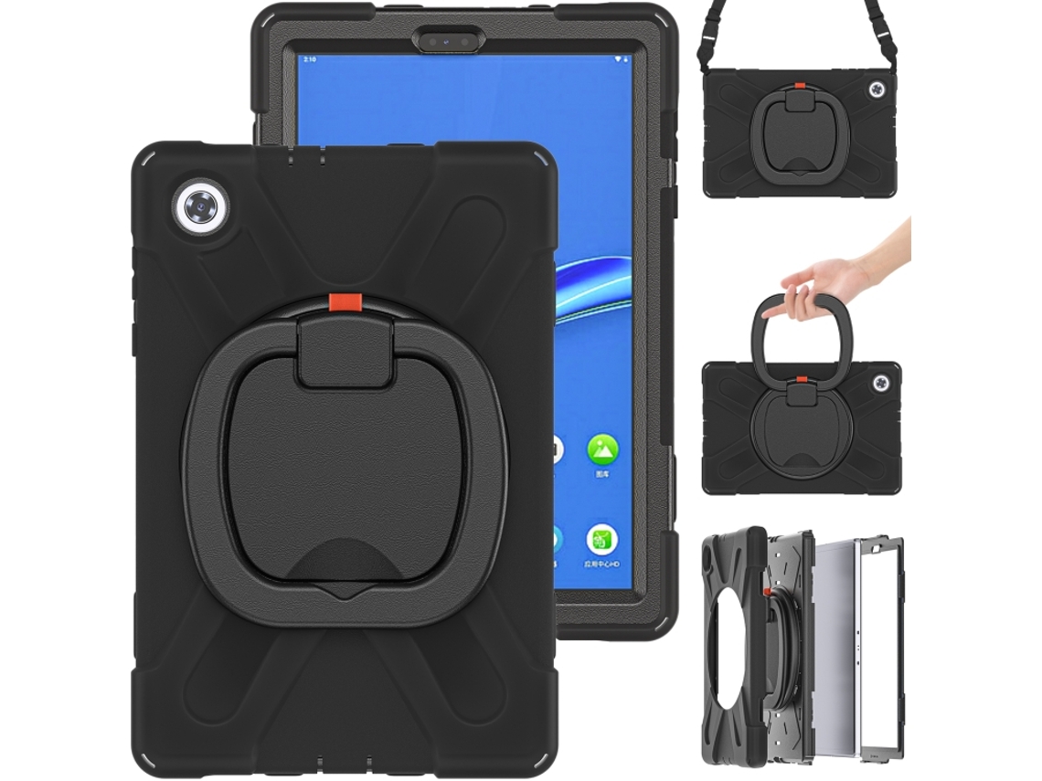 Capa Híbrida Silicone‑pc Halinuia Com Suporte E Alça De Ombro, Para Lenovo Tab M10 Hd Tb‑x306x / Tb‑x306f
