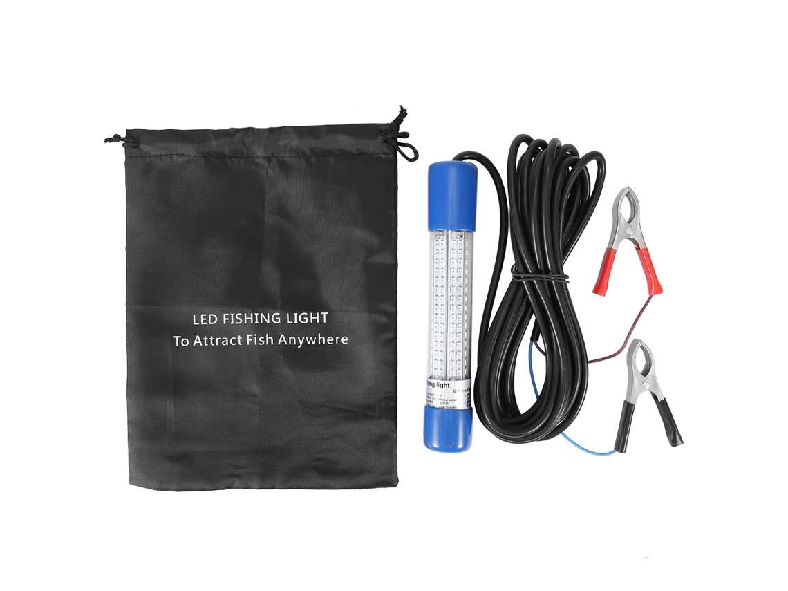 Lâmpada de Pesca Led Mergulho 18W 1000lm IP68 5m Clip Bateria Isca Verde S/MARCA
