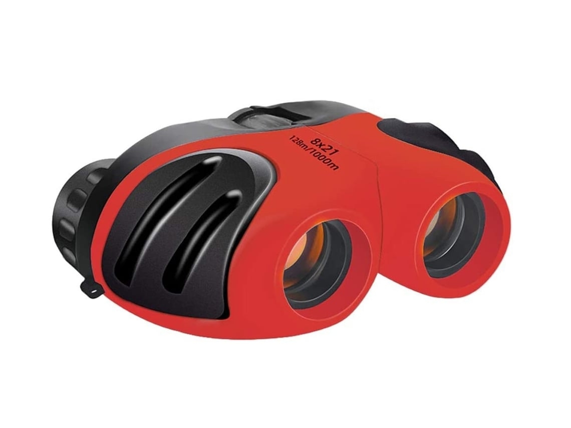 Binóculos Infantis 8x21 Borracha Mini Zoom Compacto Presente para Meninos e Meninas Vermelho USHION