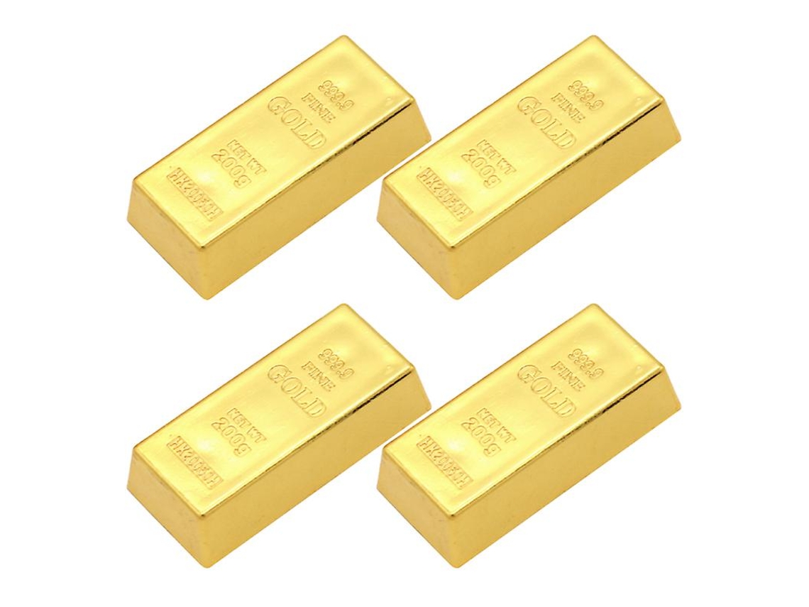 4 Unidades De Barras De Ouro De Plástico De Simulação Allinless