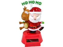 Enfeite Para Painel De Carro, Estatueta De Papai Noel Com Veado Animado Movido A Energia Solar
