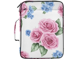 Pasta Expansível Floral Rosa E Azul Com Divisórias Removíveis Organizador Sanfonado, Estojo Portátil Resistente À Água