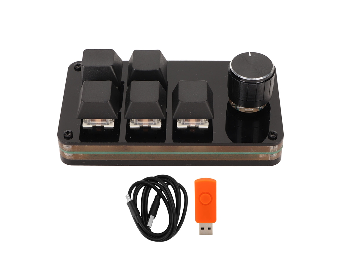 Aetheria teclado Mecânico Programável Mini 5 Teclas 1 Botão Hot Swappable Usb para Games e Office