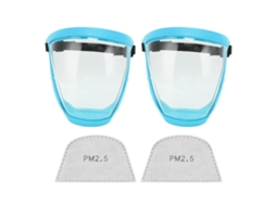 2 Peças De Capa Facial Protetora Transparente Reutilizável Com Cinta Elástica E Almofadas De Algodão Filtro Azul Lago Infantil