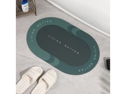 Tapetes de Banho Antiderrapantes Absorventes de Secagem Rápida para Decoração de Banheiro Verde Oval EVELTEK 50x80