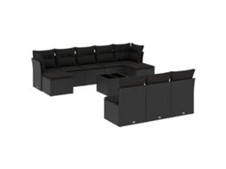 Garden Sofa Set, Garden Sofa Sets Vidaxl Preto Rattan / Vime (n/a)
