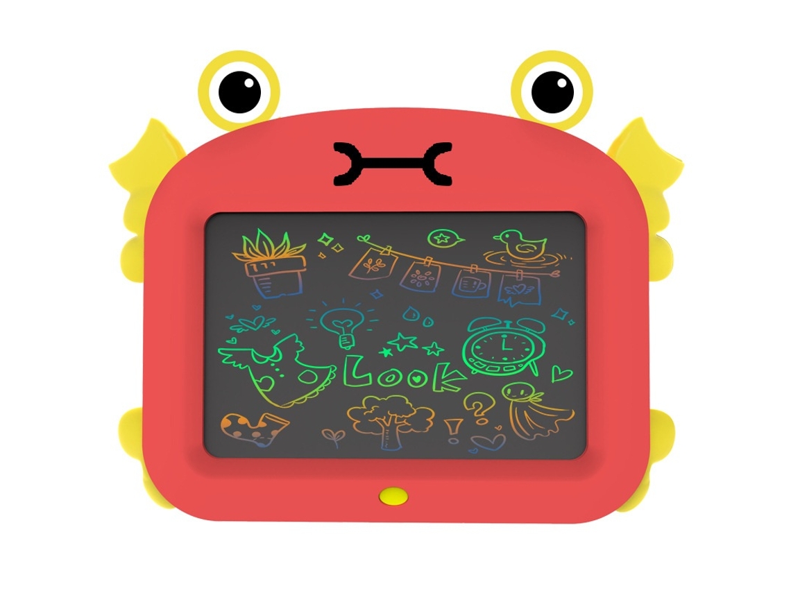 Tablet Lcd Portátil Para Escrita, Desenho Animado De Caranguejo De 12 Polegadas, Prática De Escrita ((vermelho) Elysve