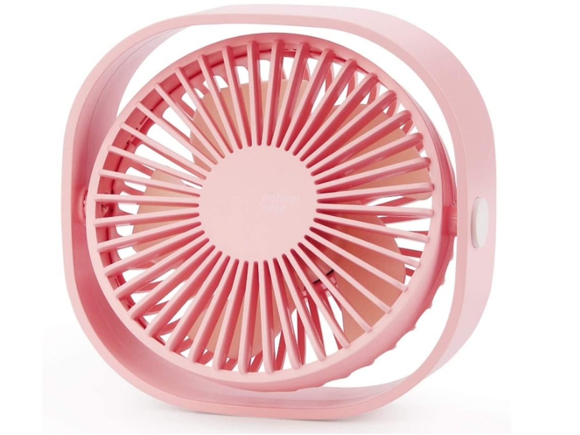 Ventilador De Mesa Usb Portátil Mini Ventilador De Mesa Pessoal Com Rotação 360 E Velocidade Ajustável de 3 Para Descritório, Viagens Yizhood (rosa)