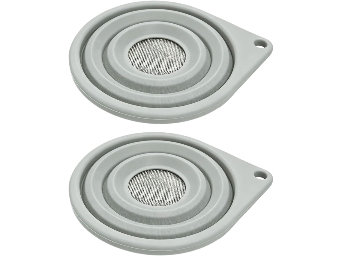 Funil Compacto De Silicone Com Tela Aço Inoxidável Para Café, Chá E Bebidas Mistas, Funil Peneira Multiuso Para Cozinha
