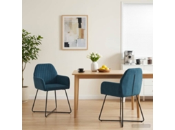 Vidaxl Cadeiras De Jantar 2 Unid. Veludo Azul 55 X 50 X 84 Cm