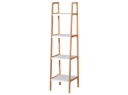 Estante De Banheiro Pinho Fsc, Bambu Cor Blanco Bambú Natural 35cmx36cmx138.5cm Kleankin