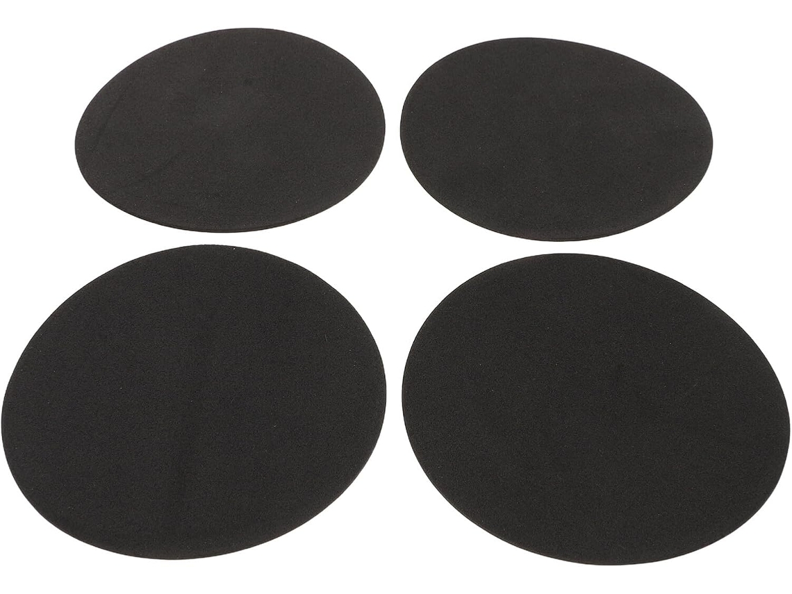 Conjunto De 4 Bases Abajur Pretas Antiderrapantes 12 Cm, Adesivos