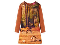 Vestido De Manga Comprida Para Criança Conhaque 128