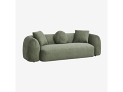 Sklum Sofá De 3 Lugares Em Chenille Coco Poliéster                       Chenille Verde Sálvia