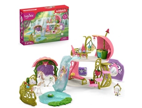 Playset Schleich Glittering flower house with unicorns, lake and stable Cavalo Plástico