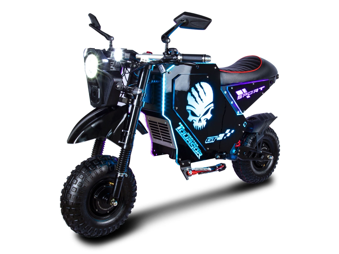 Motocicleta Elétrica Toursor M10, 72v 10000w, 90 Km/h, 50ah, 130 Km, Com Alto Falante Bluetooth E Pneus Off Road De 14 Polegadas.
