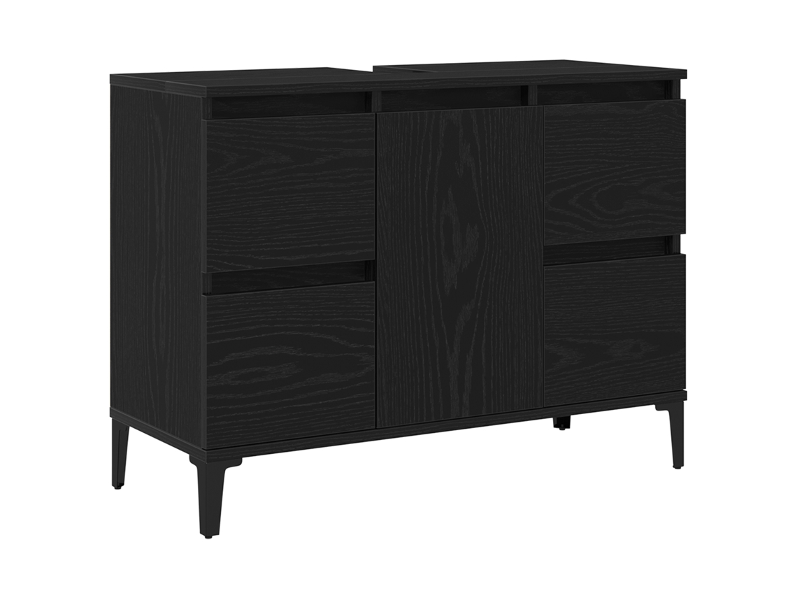 Conjunto 1 Armário De Lava-louça Vidaxl Preto Derivados De Madeira (80 X 33 X 60 Cm)