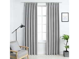 Vidaxl Cortinas Blackout Com Ganchos 2 Pcs 140x175 Cm Cinzento