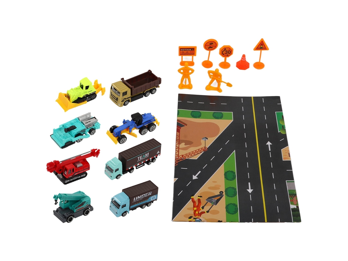 Primerox conjunto de 8 Brinquedos de Caminhões de Construção em Liga Metálica 1:64 para Crianças