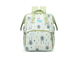 Mochila De Maternidade Coelho Impressão Grande Capacidade Leve Saco De Viagem Multifuncional Saco De Fraldas Do Bebé Verde Yunzii