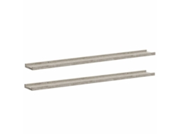 Prateleiras de Parede 2 Pcs 100x9x3 Cm Cinzento Cimento MAISON EXCLUSIVE