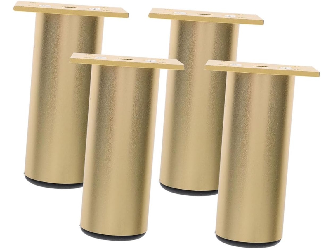 Yardenfun Conjunto De 4 Pés Móveis Ajustáveis, Redondos, Em Liga De Alumínio, Para Substituição Em Armários, Mesas E