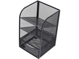 Organizador de Mesa Metálico Stobaza com Compartimentos para Guardar Artigos Papelaria e Porta lápis. Design C