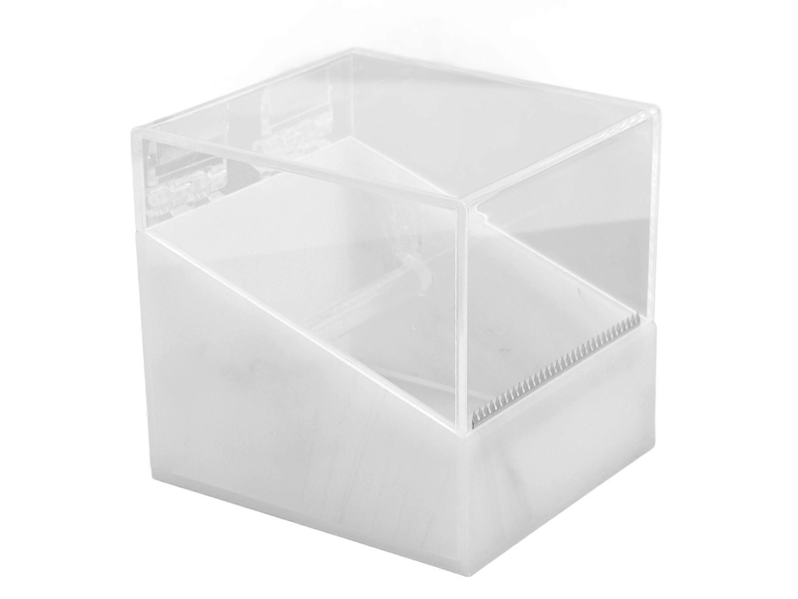 Dispensador De Fita Adesiva Para Cílios Postiços Com 2 Compartimentos, Cortador De Fita Acrílica E Tampa Transparente Articulada Para Salão De Be