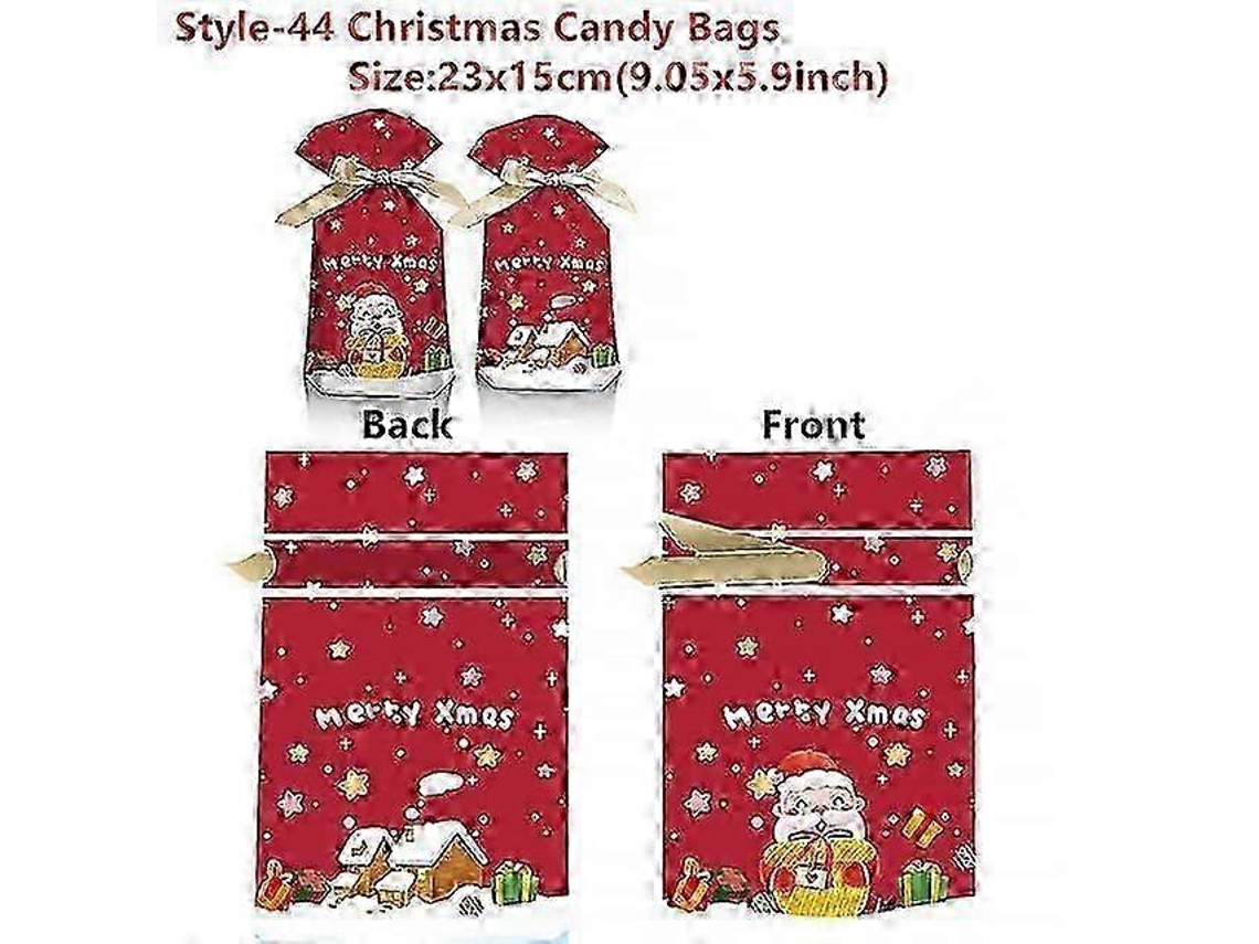 Sacos De Doces E Biscoitos De Natal, Design Presente Vermelho, Embalagem Resistente, Para Festas E Presentes