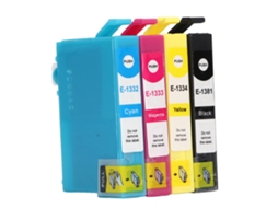 Conjunto de 4 Cartuchos de Tinta Preto Ciano Magenta Amarelo para Stylus T1381 T1332 T1333 T1334 | S/MARCA
