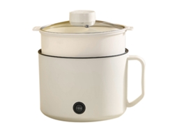 Panela Elétrica Mini Antiaderente 1.8l 300w/600w com Cesto de Vapor para Cozinhar Massas | S/MARCA