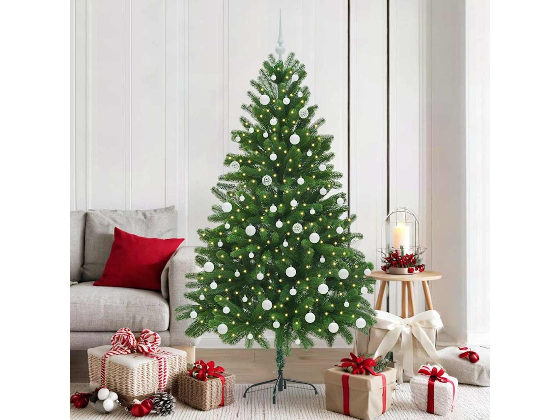 Vidaxl Árvore De Natal Com 300 Leds Com Suporte Verde 180 Cm Pe
