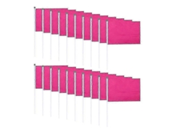 100 Bandeiras Mínimas De Mão De Cor Solida Em Poliéster Para Festas E Celebrações (vermelho) Rosy