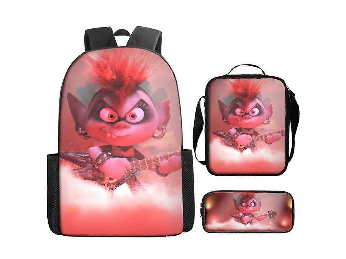 Mochila Troll, Mochila Escolar, Mochila Infantil de Grande Capacidade com Desenho Animado, 18 Polegadas BRILVIBERA