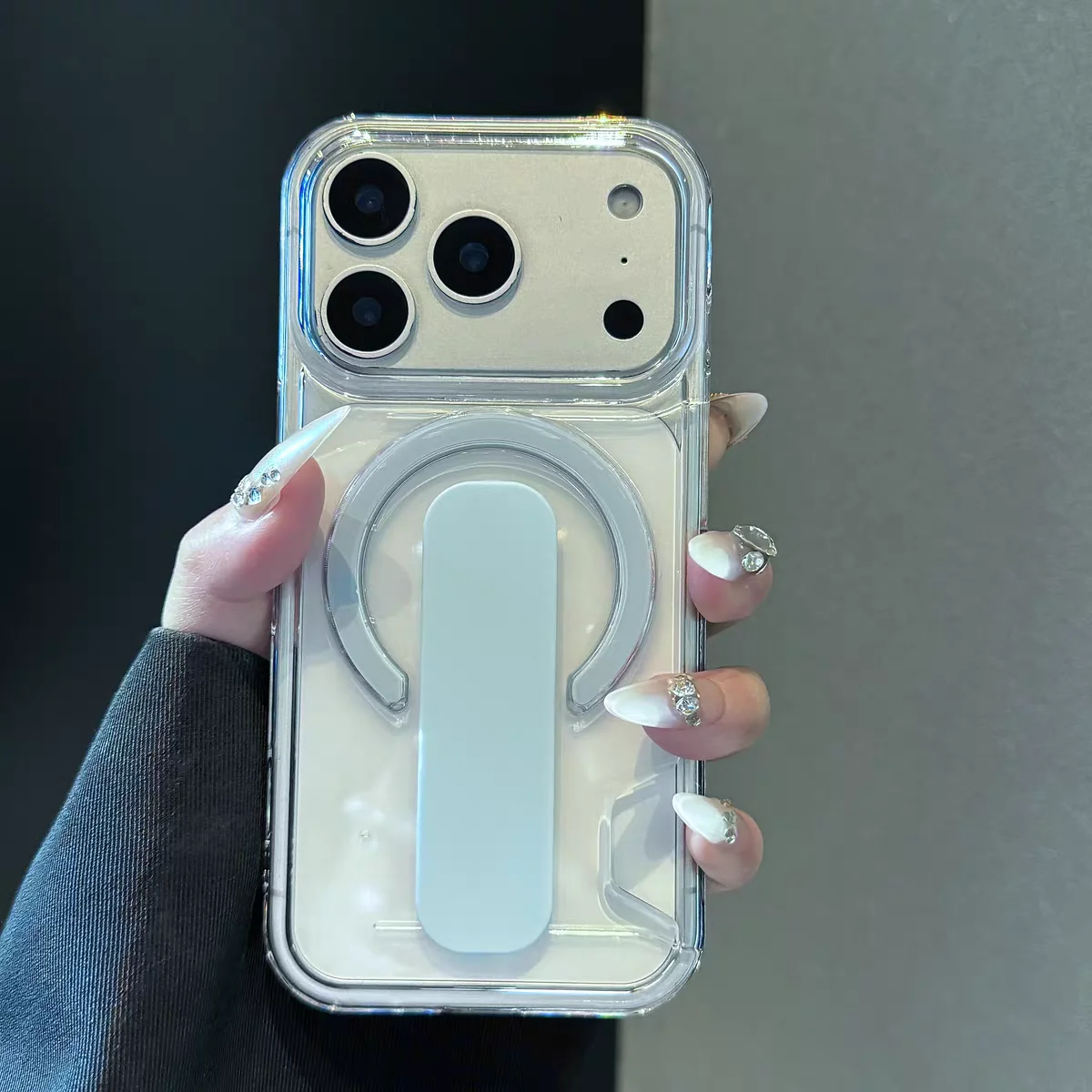 Capa Protetora Magnética (azul Celeste Para Iphone 17), Transparente, Resistente A Impactos.